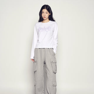 WOMAN PRINCESS FONT LONG SLEEVE T-SHIRT WHITE