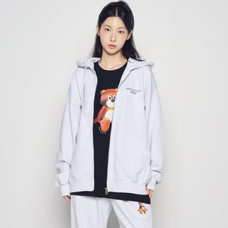 AC BEAR BASIC LOGO HOODIE ZIP UP MELANGE