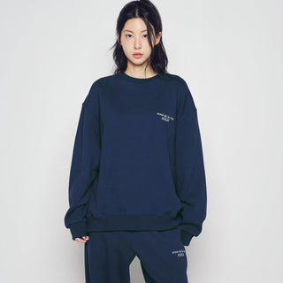 BASIC LOGO NAPPING SWEATSHIRT DARK NAVY