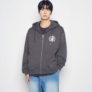 WALKING AC BEAR NAPPING HOODIE ZIP UP CHARCOAL