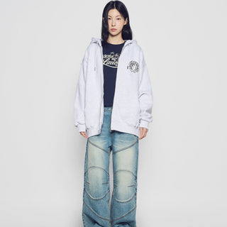 WALKING AC BEAR NAPPING HOODIE ZIP UP MELANGE