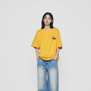 CRACK STAR LOGO SHORT SLEEVE T-SHIRT YELLOW