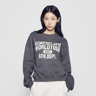 OLD SCHOOL CRACK PRINTING CROP NAPPING ZURRY SWEATSHIRTS CHARCOAL