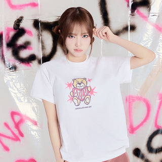 WOMAN AC BEAR HEART SHORT SLEEVE T-SHIRT WHITE