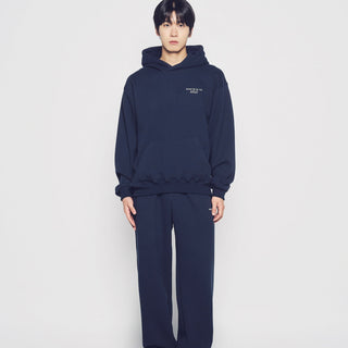 BASIC LOGO NAPPING HOODIE ZIP UP DARK NAVY