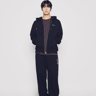 AC BEAR BASIC LOGO HOODIE ZIP UP BLACK