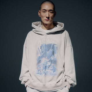 MOBILE SUIT GUNDAM OPERATION V BIO WASHING HOODIE LIGHT GRAY