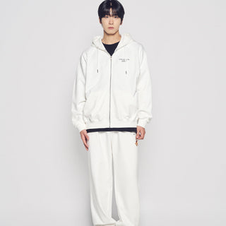 AC BEAR BASIC LOGO HOODIE ZIP UP CREAM