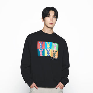 ALIEN RABBIT POPART SWEATSHIRT BLACK