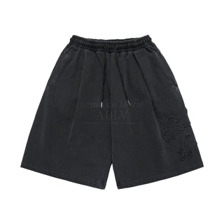 APPLIQUE LOGO PIGMENT SHORT PANTS CHARCOAL