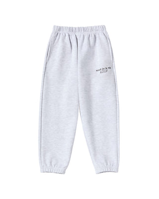 KIDS BORDER LINE BASIC LOGO LONG PANTS MELANGE