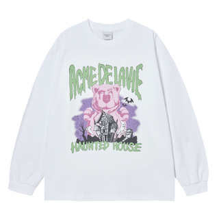 AC BEAR HALLOWEEN LONG SLEEVE T-SHIRT WHITE