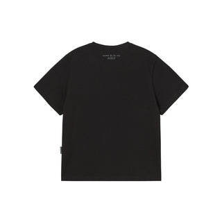 WOMAN FUZZY RABBIT SHORT SLEEVE T-SHIRT BLACK