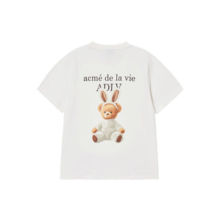 WOMAN RABBIT BEAR DOLL LOGO SHORT SLEEVE T-SHIRT CREAM