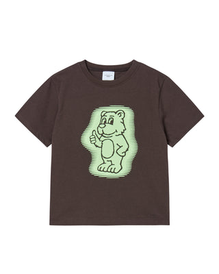 KIDS AC BEAR NEON SHORT SLEEVE T-SHIRT DARK BROWN