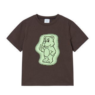 KIDS AC BEAR NEON SHORT SLEEVE T-SHIRT DARK BROWN