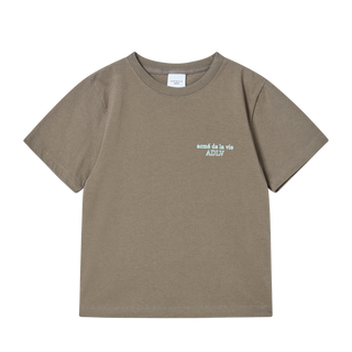 KIDS BORDER LINE BASIC LOGO SHORT SLEEVE T-SHIRT COCOA