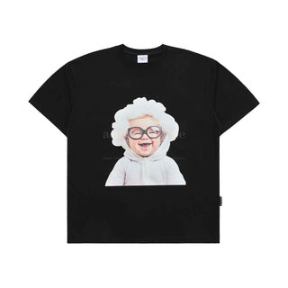 BABY FACE CLOUD BABY SHORT SLEEVE T-SHIRT BLACK