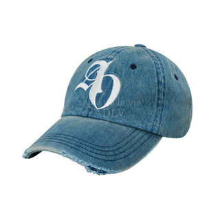 NEW SYMBOL LOGO DAMAGE DENIM BALL CAP BLUE