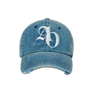 NEW SYMBOL LOGO DAMAGE DENIM BALL CAP BLUE