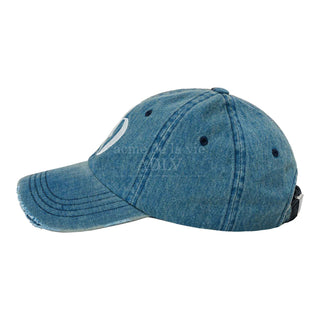 NEW SYMBOL LOGO DAMAGE DENIM BALL CAP BLUE