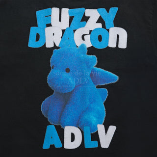 FUZZY FONT DRAGON SHORT SLEEVE T-SHIRT BLACK