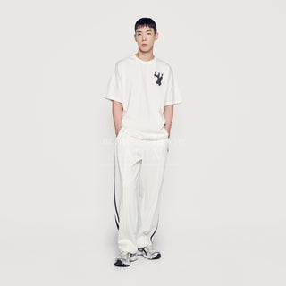 FUZZY FONT RABBIT SHORT SLEEVE T-SHIRT BLACK