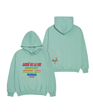 RAINBOW LOGO HOODIE DARK GREEN