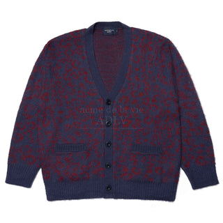 LEOPARD MOHAIR CARDIGAN NAVY