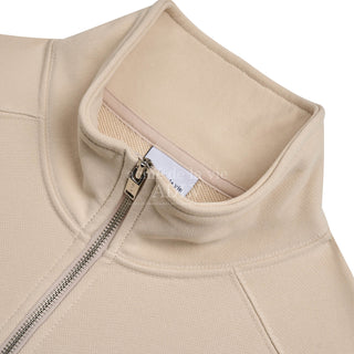 A LOGO EMBLEM PATCH BASIC PULLOVER SWEAT SHIRT BEIGE