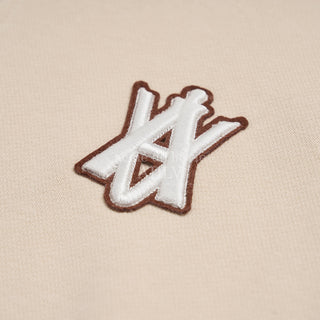 A LOGO EMBLEM PATCH BASIC PULLOVER SWEAT SHIRT BEIGE