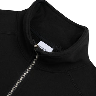 A LOGO EMBLEM PATCH BASIC PULLOVER SWEAT SHIRT BLACK