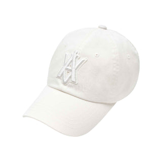 A LOGO EMBLEM EMBOSSING PATCH BALL CAP WHITE