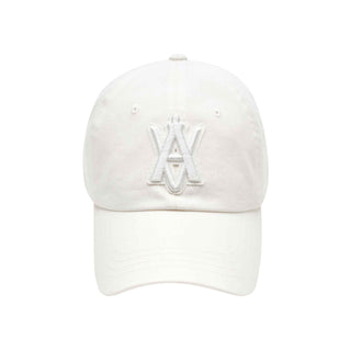 A LOGO EMBLEM EMBOSSING PATCH BALL CAP WHITE