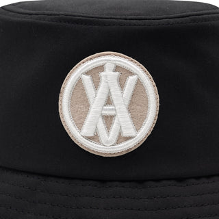 A LOGO CIRCLE EMBLEM EMBOSSING PATCH BUCKET HAT BLACK