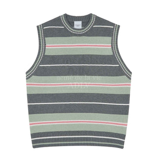 EMBOSSING LOGO KNITTING KNIT VEST GREY