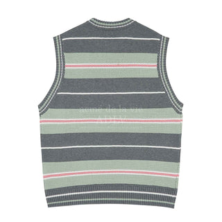 EMBOSSING LOGO KNITTING KNIT VEST GREY