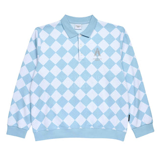 ARGYLE PATTERN PIQUE SHIRT SKYBLUE