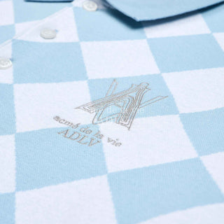 ARGYLE PATTERN PIQUE SHIRT SKYBLUE