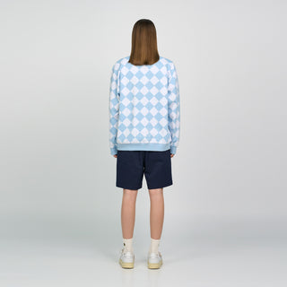 ARGYLE PATTERN PIQUE SHIRT SKYBLUE