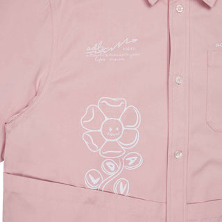 CROP LAYERING POCKET SHIRT PINK