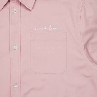 CROP LAYERING POCKET SHIRT PINK