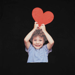 BABY FACE HEART BOY SHORT SLEEVE T-SHIRT BLACK