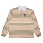 Load image into Gallery viewer, A LOGO EMBROIDERY STRIPE PATTERN POLO SHIRT BEIGE

