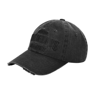 FISHING LOGO PIGMENT WASHING BALL CAP BLACK