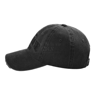 FISHING LOGO PIGMENT WASHING BALL CAP BLACK