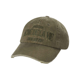 FISHING LOGO PIGMENT WASHING BALL CAP KHAKI