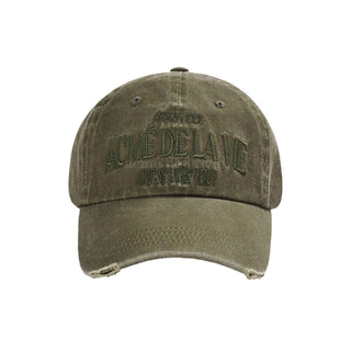 FISHING LOGO PIGMENT WASHING BALL CAP KHAKI