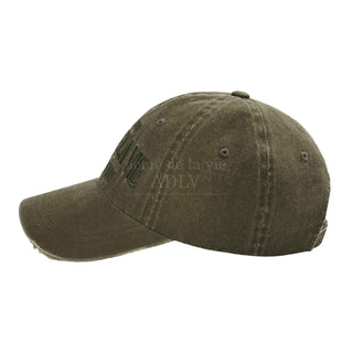 FISHING LOGO PIGMENT WASHING BALL CAP KHAKI