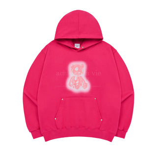 GRADATION METAL BEAR HOODIE PINK